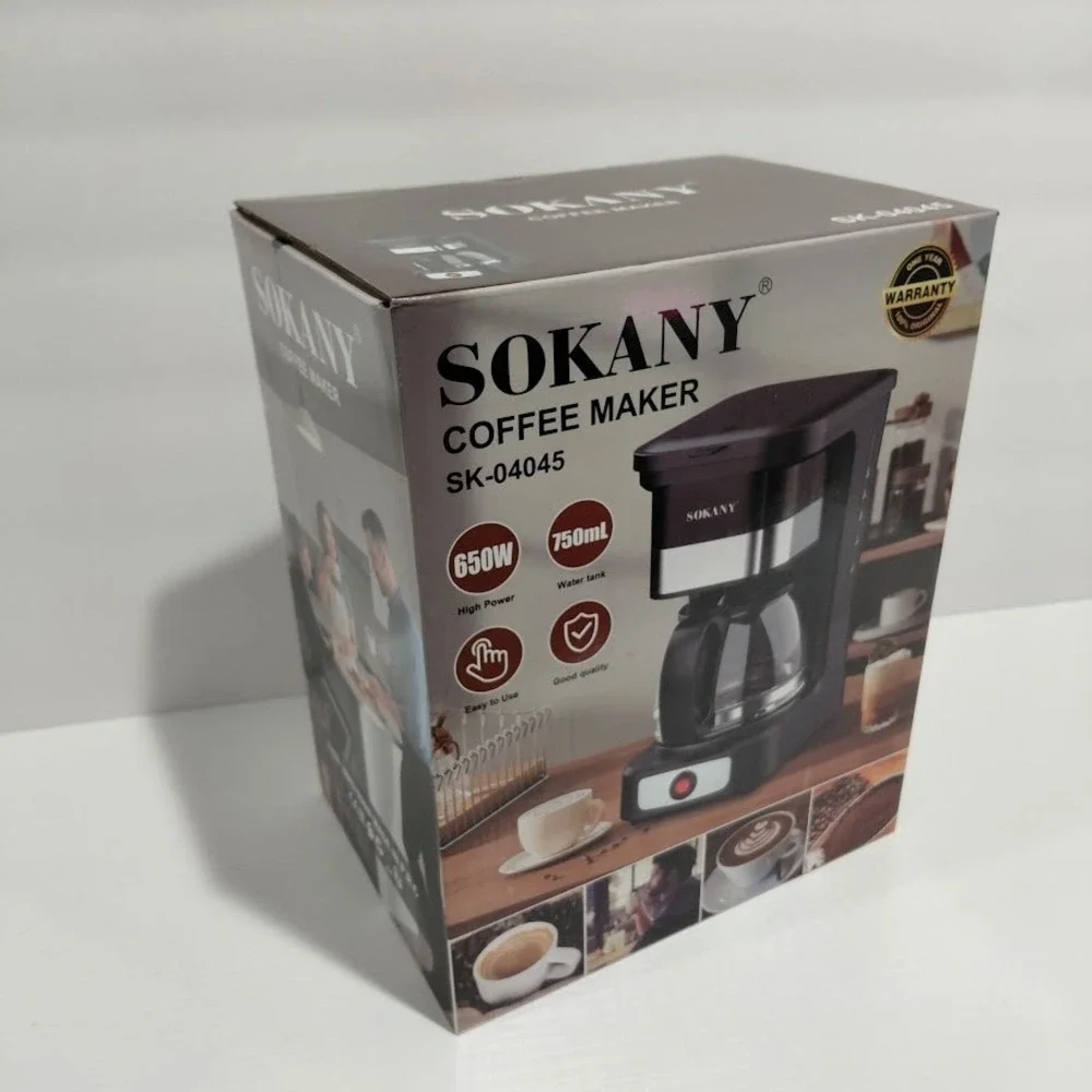 Sokany  Black And Silver 750ml Coffee Maker